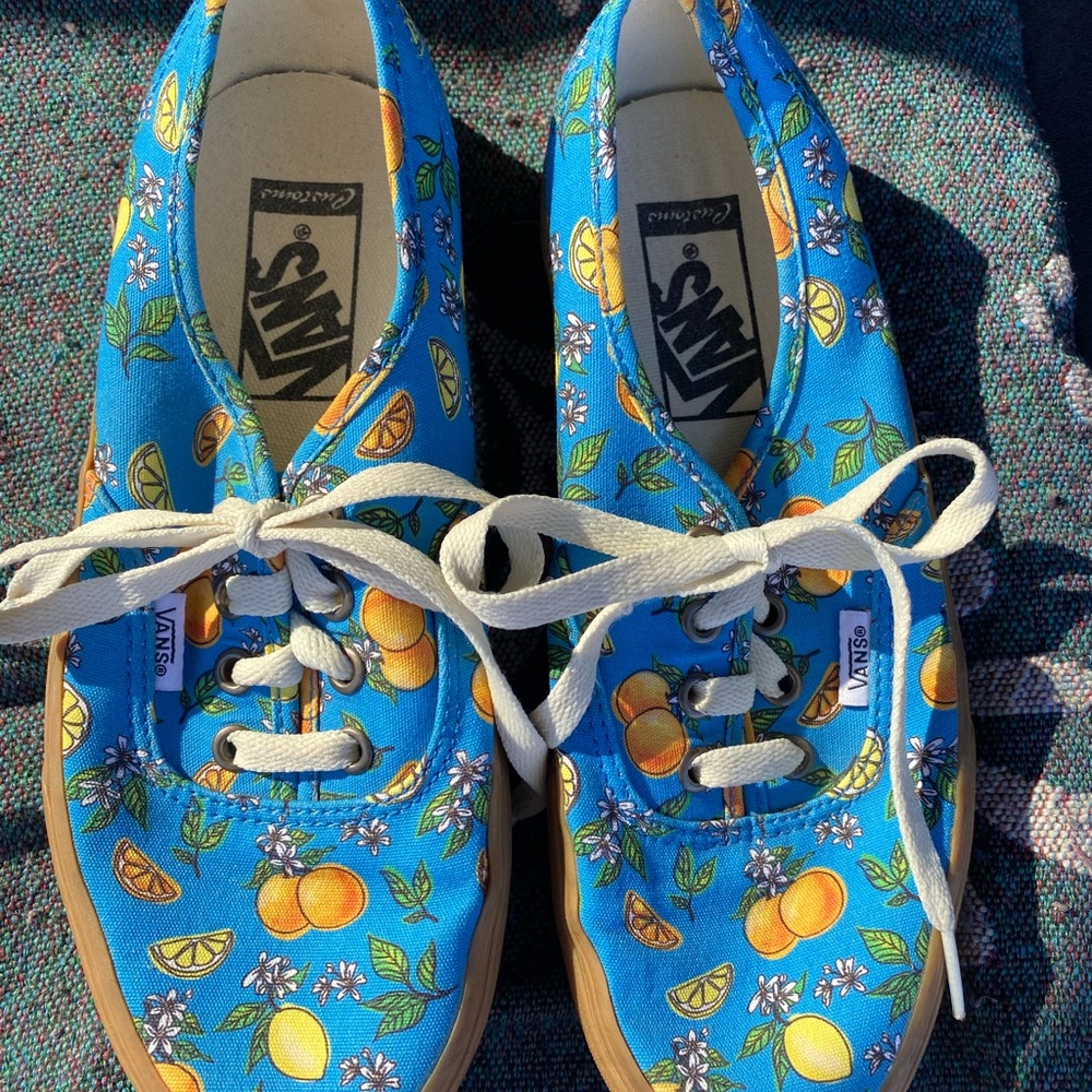 Vans Blue Citrus Pattern Sneakers